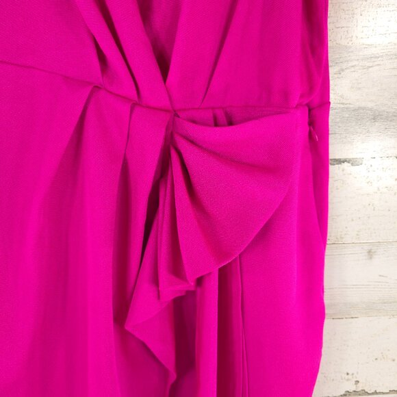 BCBGeneration ONE SHOULDER HOT PINK COCKTAIL DRESS WOMEN'S SIZE 12 LINED *FLAW* - Picture 12 of 16